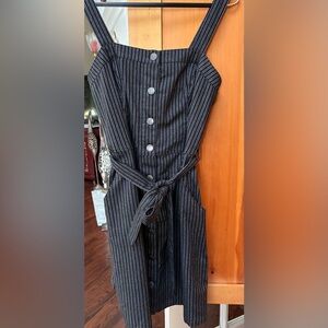 HOLLISTER CALIFORNIA Black Striped Button-Down Dress